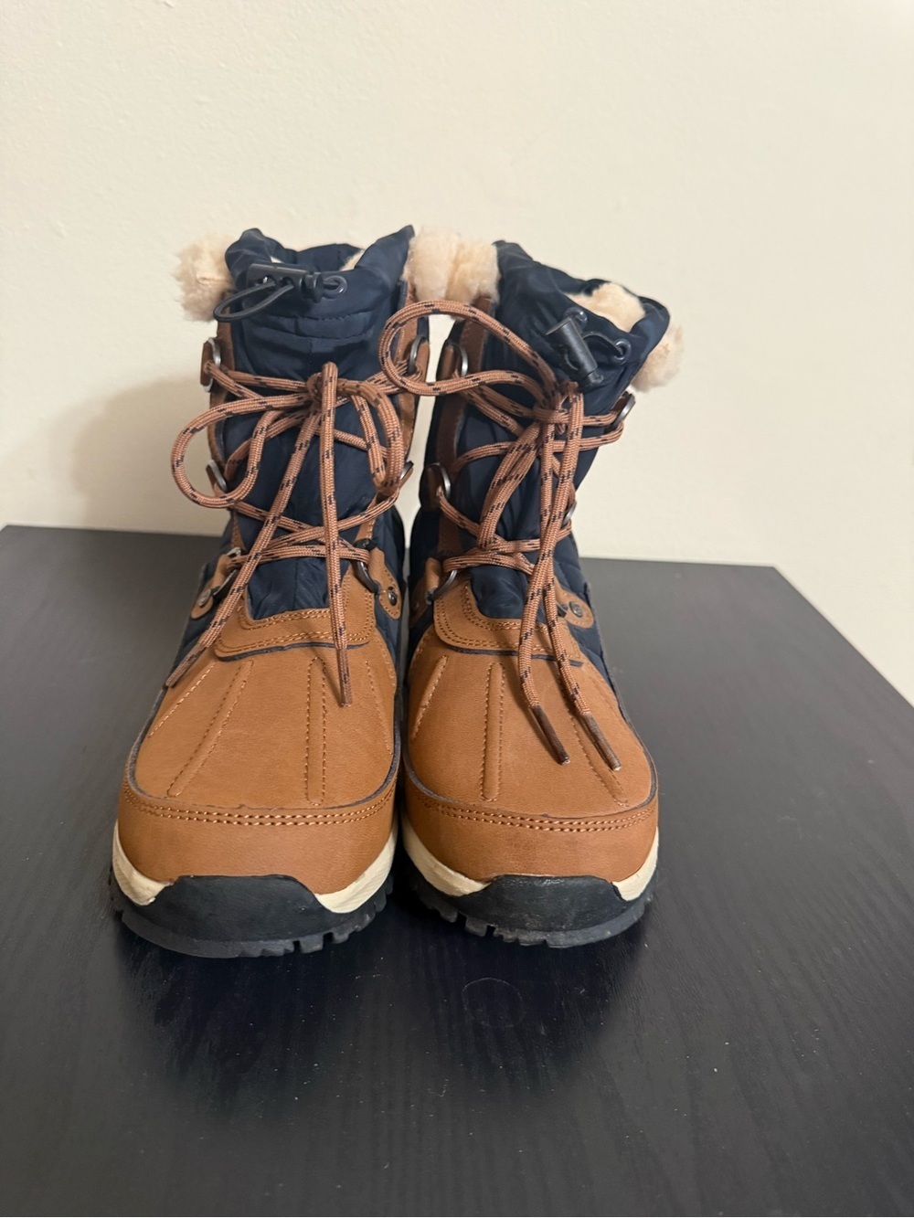 Bearpaw Bethany Waterproof Winter Snow Boots Women's Navy Brown Lace Up Size 7 - Picture 2 of 7